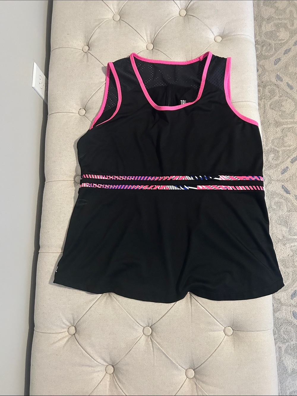 Tail Black Athletic Tank with Hot Pink Trim